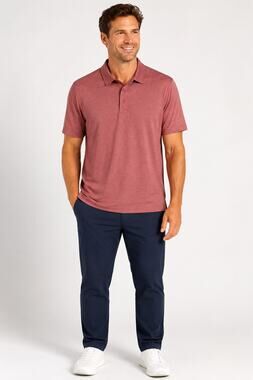 32 Degrees Cool Mens Heather Rosewood Short Sleeve Polo Shirt Size XL New